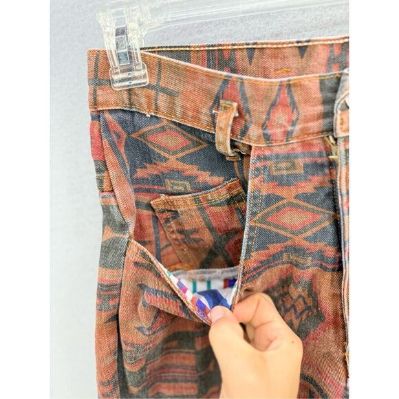 Vintage Time Capsule Womens Multicolor Southwestern Aztec Print Denim Jeans Size - Picture 9 of 11